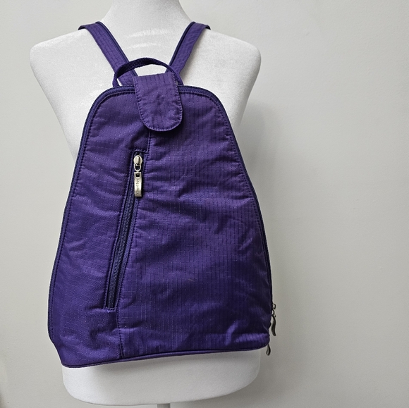 Baggallini Purple Convertible Multi Zip Sling Bag Backpack - Picture 2 of 12